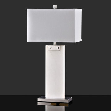 Safavieh Morgen Alabaster Table Lamp White/Nickel