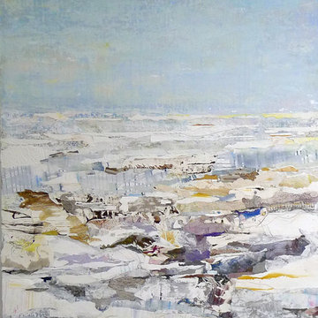 Passages II, 48x32, mixed media collage painting