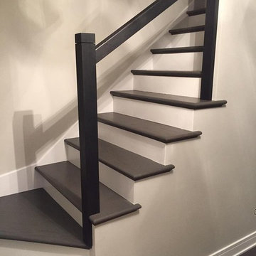 Elk Grove Village - Remodeling stairs Wood square Modern newel post and railing