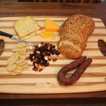 Hickory Reversible Butcher Block Serving Platter with Handle