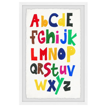 "Colored Alphabet" Framed Painting Print, 8"x12"