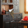 Amish Pine Hoosier Hutch With Two-Tone Antique Black Painted Finish