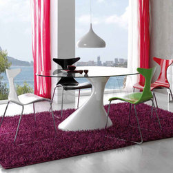 Contemporary 5 PC Majorka Dining Set (Table and 4 Chairs) - ESF Furniture - Dining Sets