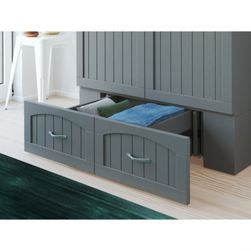 Southampton Murphy Bed Chest Twin Extra Long Gray With Charging Station