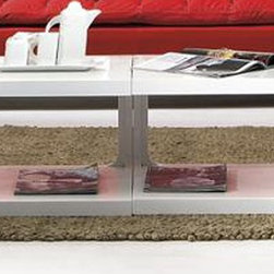 CT02 MODERN WHITE AND BLACK LACQUER COFFEE TABLE - Coffee Tables