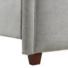 Carmen King Upholstered Wingback Panel Bed Frame Silver Grey Polyester