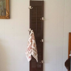 Black Painted Towel Rack Coat Rack With Double Hooks - Robe & Towel Hooks