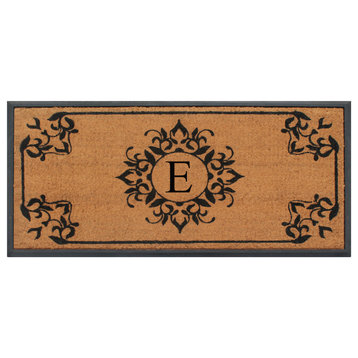 A1HC Hand-Crafted 24"x48" Rubber Coir Double/Single Monogrammed, E