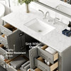 Eviva Aberdeen Bathroom Vanity With White Carrara Top, Gray, 48"