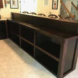 Rustic Custom Wooden Pub Bar - Indoor Pub And Bistro Tables
