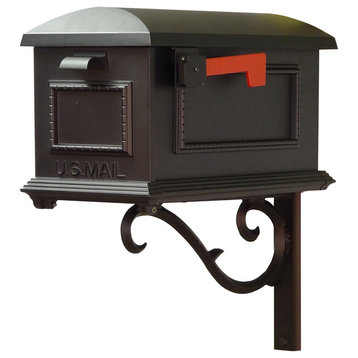 Traditional Curbside Mailbox With Sorrento Front Single Mailbox Mounting Bracket