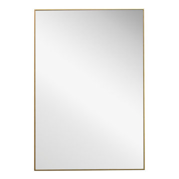 Thin Frame Minimalist Mirror, Gold