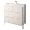 British Collection Freestanding Bathroom Vanity Unit, White, 80 Cm