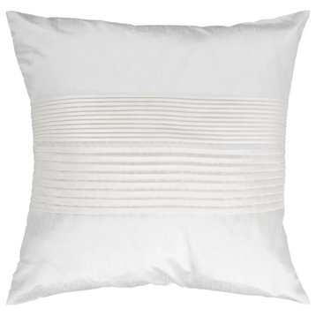 Solid Pleated by Surya Pillow Cover, White, 22' x 22'