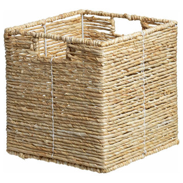 Maiz Woven Corn Leaf Basket, Square, 11x11x11in.