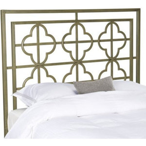 Safavieh Stitch Headboard Antique Gold Full
