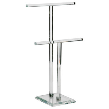 Glass T-Bar Jewelry Stand, Double