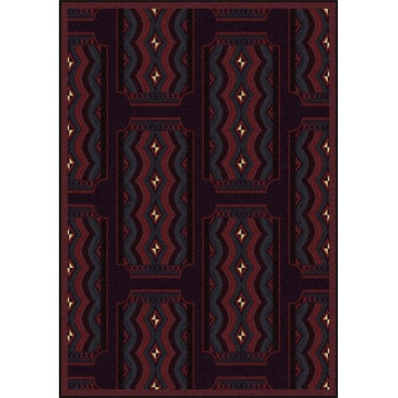 Any Day Matinee, Theater Area Rug, Deco Ticket, 10'9"X13'2", Burgundy