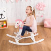 Teamson Kids Children Safari White Rocking Horse With Pink Pad