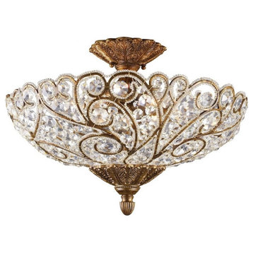 -6 Light Semi-Flush Mount in Traditional Style Victorian and Luxe/Glam