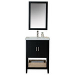 Legion Furniture - Legion Furniture Caitlin Vanity With Mirror, Faucet and Basket, 24" - Make your morning routine simple and easy with the Caitlin Single Vanity. Featuring two soft closing doors and a bottom exposed shelf, this wide vanity caters to your storage needs. Mixing traditional with contemporary, the Caitlin Single Vanity is a fresh update to your bathroom.