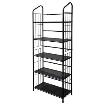 5 Tier Metal Book Shelf, Black