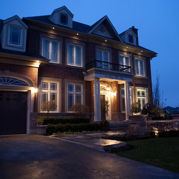 LED Soffit Lighting on a traditional home