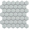 Snow White 3D 2" Hexagon Polished Porcelain Mosaic, 50 Sq Ft.