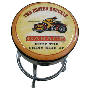 Busted Knuckle Garage Motorcycle Graphic Stool With Swivel