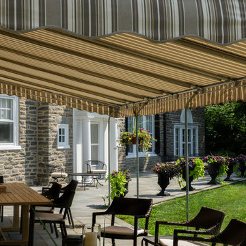 Newly installed rear bluestone patio
