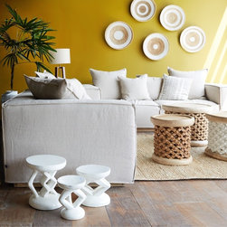 Nomad Tribe -BAMILEKE STOOLS MEDIUM TWO-TONE - Coffee And Accent Tables
