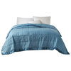 Madison Park Oversize Bedding Blanket With Satin Binding, Slate Blue, Twin