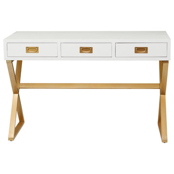 Contemporary White Wood Desk 560425