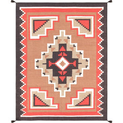 Rustic Area Rugs Navajo Handwoven Wool Rug, 5'x7'