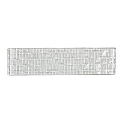 Abolos - Metro Cubes 2"x8" Textured Glass Tile,Glossy Snow White, Set of 99 - Mosaic Tile