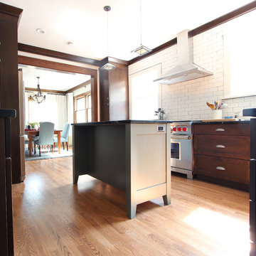 Skinny Furniture Looking Island with Soapstone Countertop