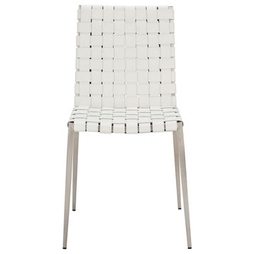 Safavieh Rayne Woven Dining Chair, White/Silver
