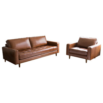 Hammond Leather 2-Piece Sofa and Armchair Set