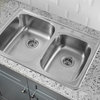 Double Bowl Drop-in Kitchen Sink With Gooseneck Kitchen Faucet