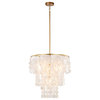 Sabina 4-Light Chandelier With Natural White Shell, Glossy Bronze Finish