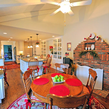 Galley kitchen & family room remodeled into a large eat-in kitchen