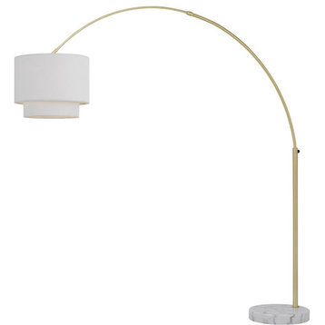 Arched Floor Lamp With Fabric Shade, 16"x74", 1-100W Edison Bulb