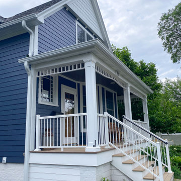 Deep Ocean James Hardie Siding & Front Porch, Arlington Heights, IL