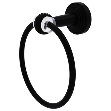 Pacific Beach Towel Ring with Twisted Accents, Matte Black