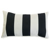 Majestic Home Goods Small Pillow, Vertical Strip Pattern, Black