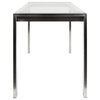 LumiSource Fuji Counter Table, Stainless Steel and Clear Glass