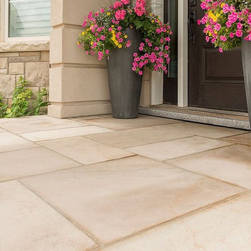 Closeup of a Unilock Natural Stone Front Entrance