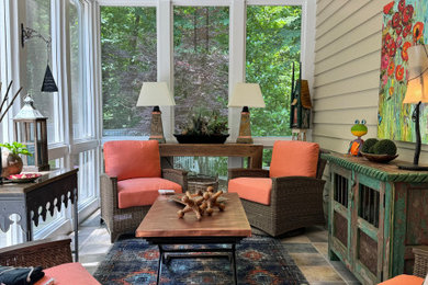 Sunroom - mid-sized eclectic sunroom idea
