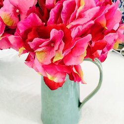 Hydrangeas in pottery jug - Artificial Flowers, Plants & Trees