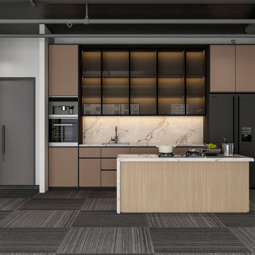 Modern Home Office Design with Custom Built-In Storage